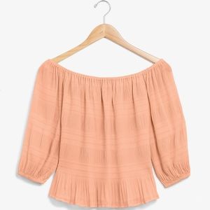 Express Pleated Off The Shoulder Top